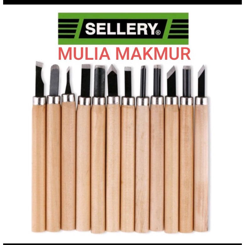 ALAT UKIR SELLERY WOOD CARVING TOOLS SET 12.CUKIL KAYU. PAHAT UKIR