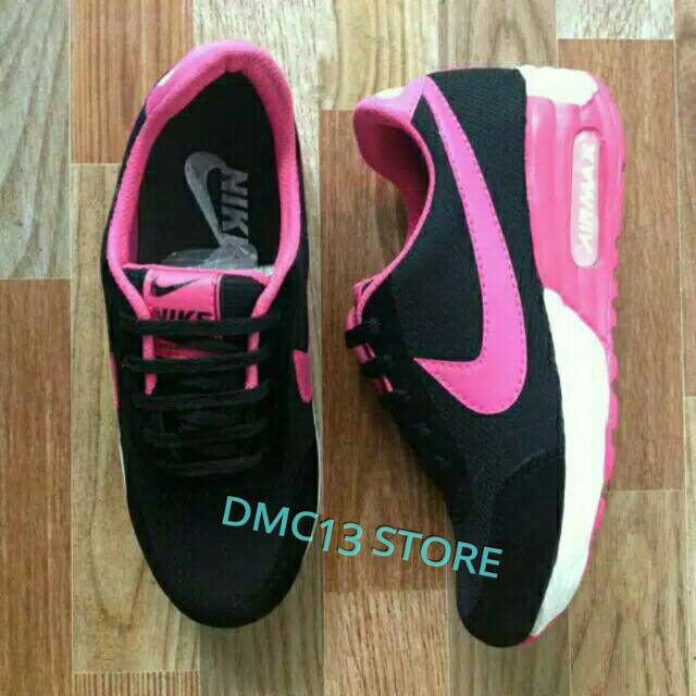 Sepatu sekolah Nike airmax black pink fanta