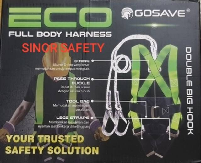 Full Body Harness Double Big Hook Besar Eco GOSAVE Sabuk Pengaman