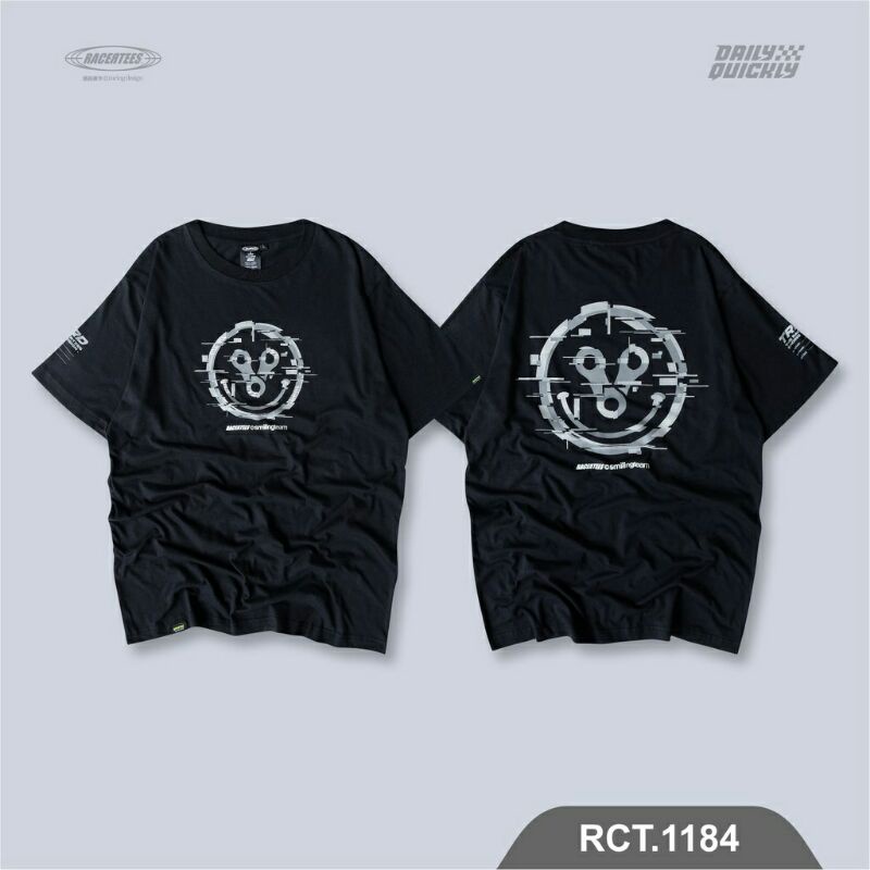 Kaos Motor Kaos Racertees Baju Racertees Kaos Balap Baju Balap Motif Smiling Team Hitam Untuk Dewasa