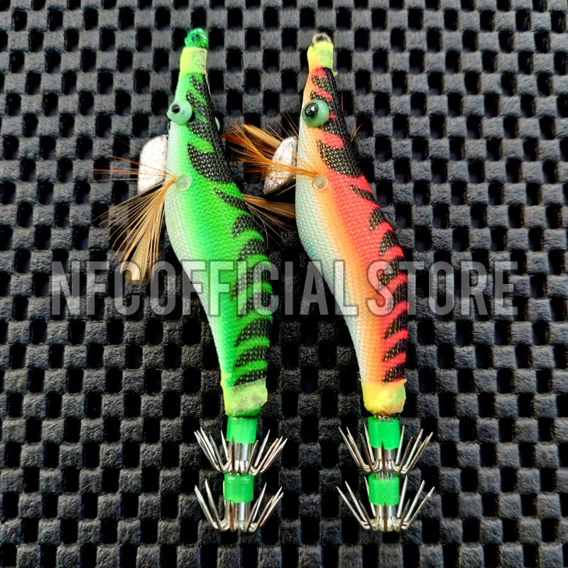 Umpan pancing cumi bentuk udang Egi 8,5 cm 8 gram GID Glow in the dark