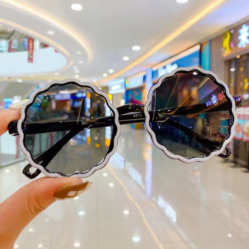 (Rowling)Kacamata Anak New Trend/Fashion Anak Terbaru Bulat Kacamata Hitam Motif  UV protection High Quality Import Kacamata Fashion-ka-214 Putih