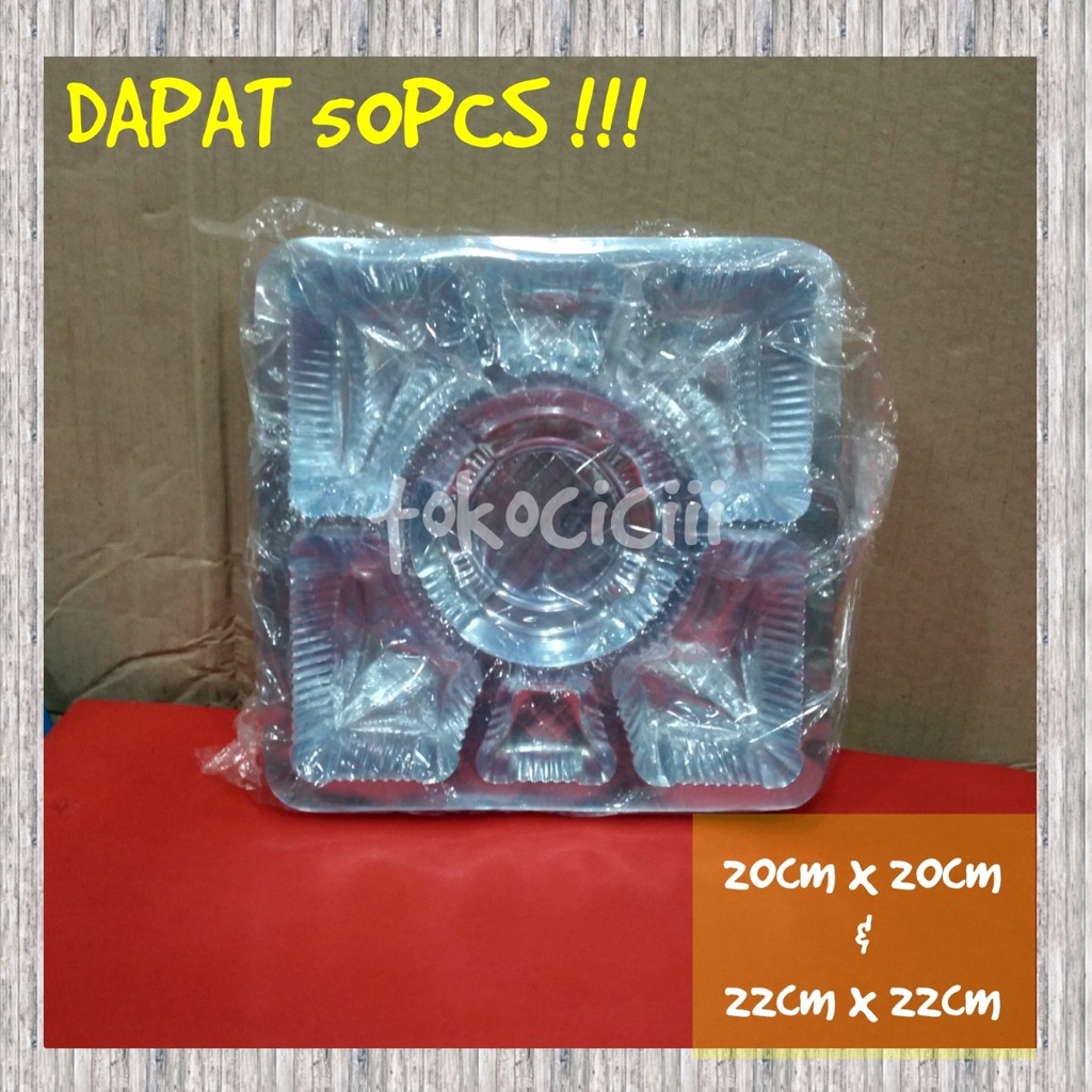 mika dus nasi bulat tengah sekat 7 20cmx20cm 22cmx22cm