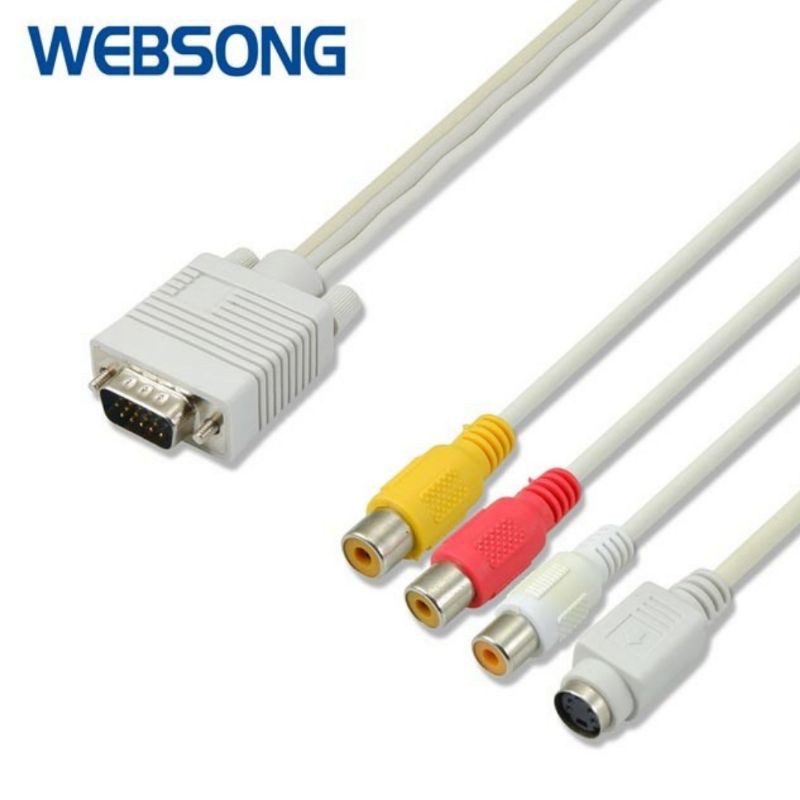 Kabel VGA Male to 3RCA + S-Video Female High Quality Websong