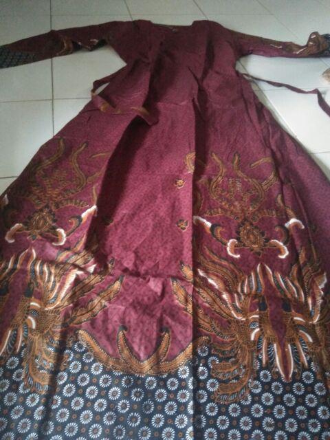 Promo Batik Couple Keluarga Sarimbit Sania Ruffle Batik Ori Ndoro Jowi Motif Rowo Abang