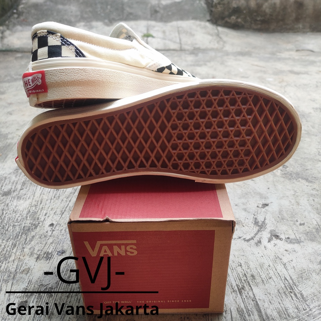 (BISA GRAB) VANS SLIP ON OG CHECKERBOARD BLACK WHITE WAFFLE DT PREMIUM BNIB | VANS SLIP ON ORIGINAL-5