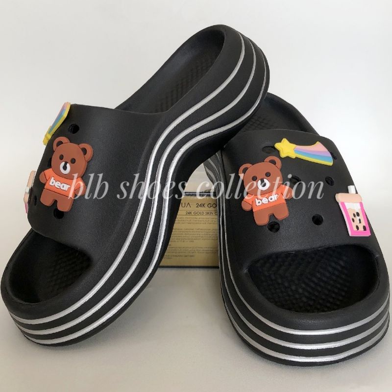 Sandal Selop Wanita Motif Bear Fuji Sandal Import Cewek Trendy Nyaman kekinian Empuk Tebal Sandal wedges Empuk Ringan