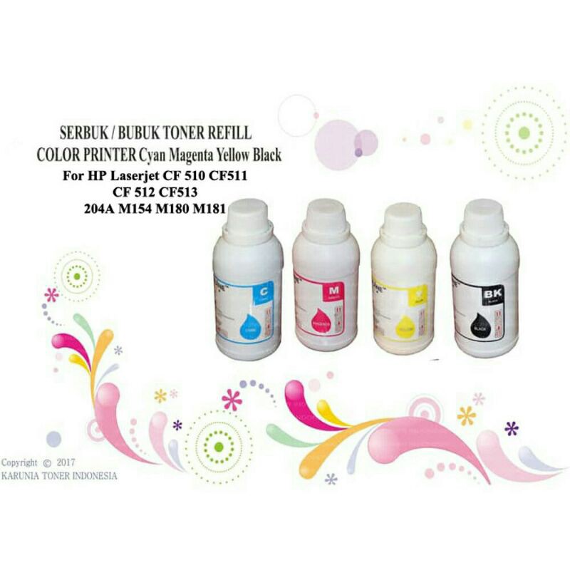 Serbuk Toner HP Laserjet 204A M154 M154A CF510A CF511A CF512A CF513A Kemasan 45 Gram