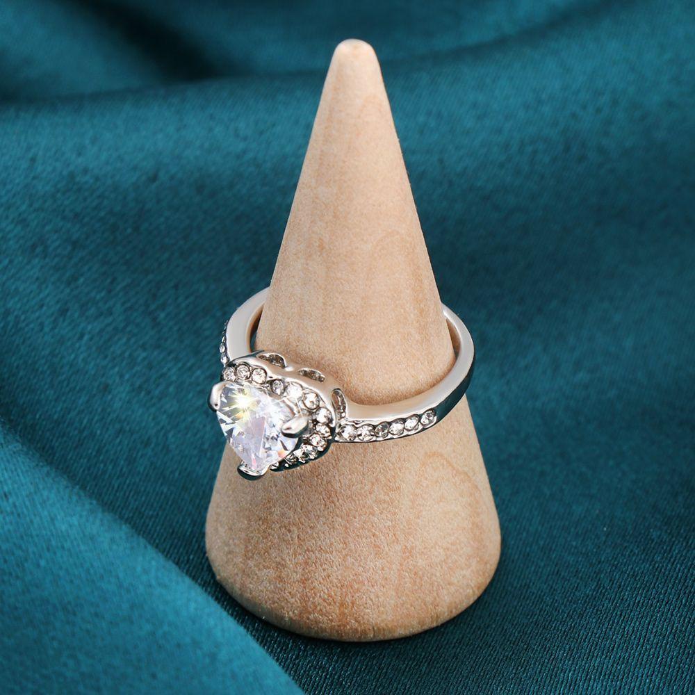 Preva Cincin Kawin Berlian Ukuran 5-10 Perhiasan Wanita Klasik Alloy Pertunangan