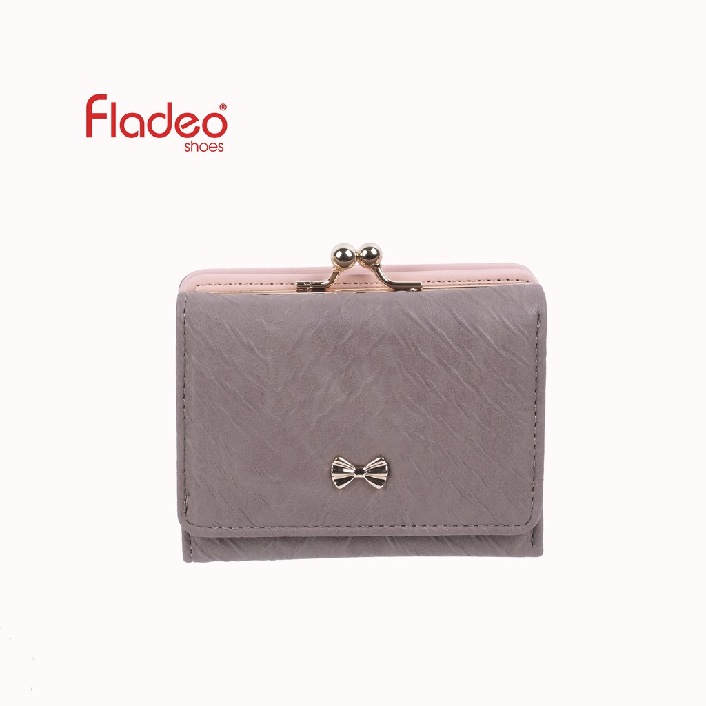 Fladeo H21/QD192-DH/Dompet Lipat mini Wanita [ Compact Wallet ] - Grey