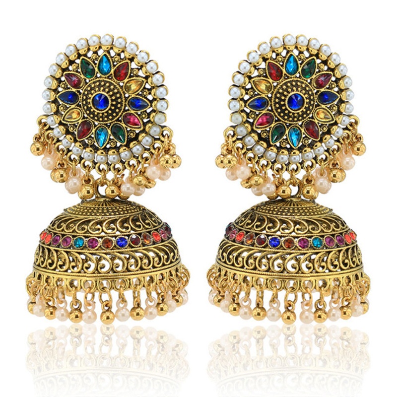 SIY  Bohemian Jhumki Earrings for Indian Women Wedding Party Wear Ethnic Jewelry