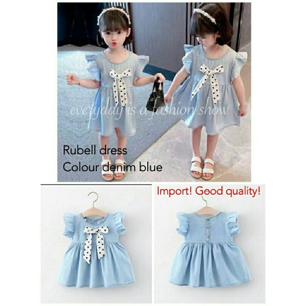 Dress Anak Soft Cotton Silky Denim Rubell Kid Kids Import