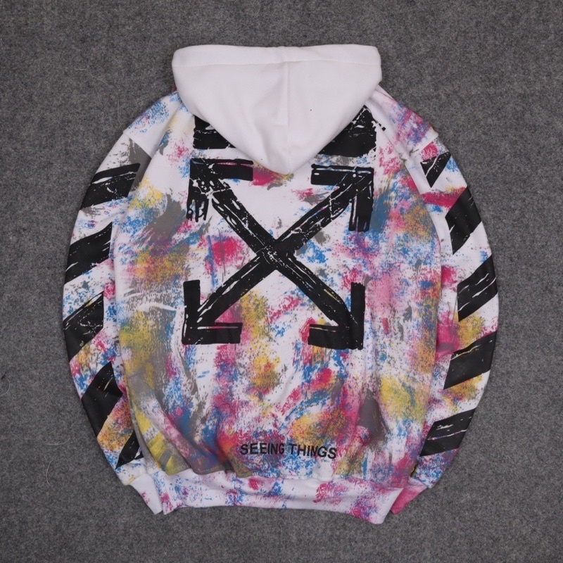 Hoodie Off White Spray Motif Mirror Original