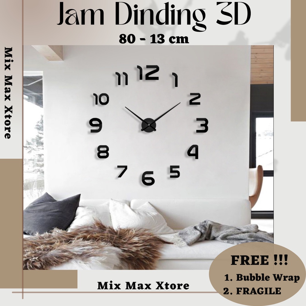 Jam Dinding Besar DIY Giant Wall Clock 80-130cm (DIY-105) / Jam Dinding Aesthetic / Jam Dinding Tempel / Jam Dinding Unik