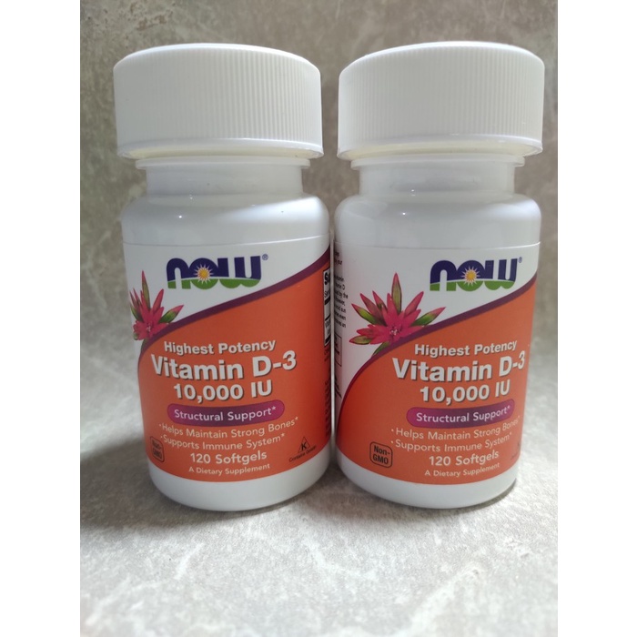 Now Foods Vitamin D3 250 mcg 10000 IU 120 Softgel d-3 d 3 10000iu