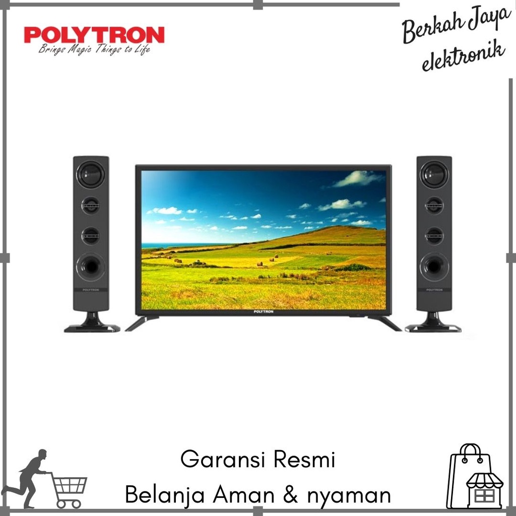 TV Polytron LED Digital TV 32 Inch 32TV1855 +Speaker Tower