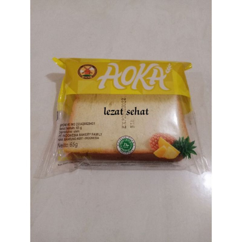 Lezatsehat - Aoka Roti Panggang Lembut 1 Dus isi 60pcs-Nanas