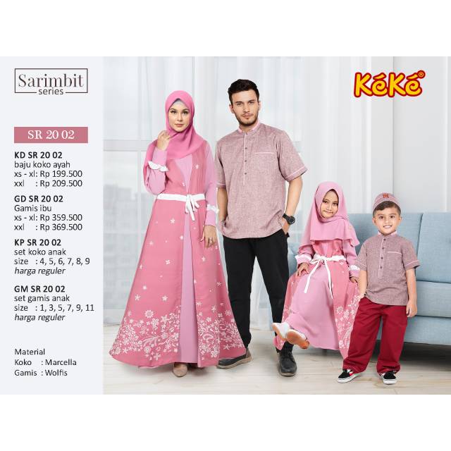 Gamis Ibu Sarimbit Keke GD SR 20 02 Bahan Wolfis Dusty