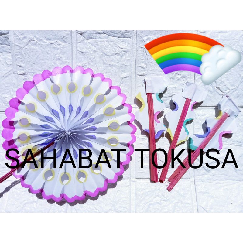 (KIPAS KEMBANG KERTAS KECIL)  mainan anak/mainan grosir/Mainan murah/Jadul/OUTDOOR