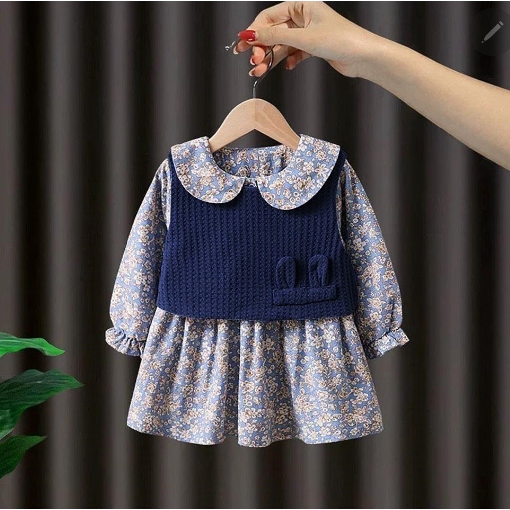 Zahra Dress Anak Perempuan Gea Bahan Katun | Pakaian Anak Terlaris Umur 1-6 Tahun