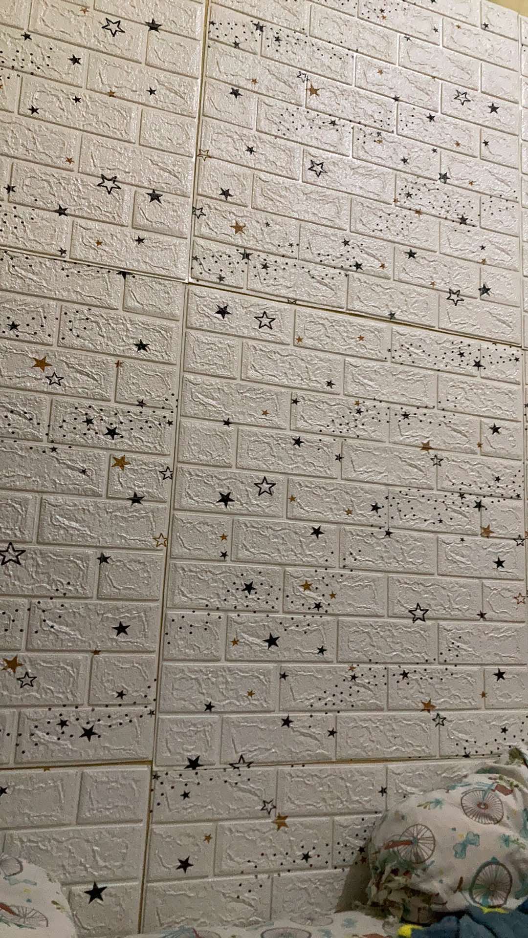 Ready Stock !! Wallpaper Dinding 3d Foam Batu Bata Wallsticker Bintang Wallsticker Kayu 70cm X 77cm.