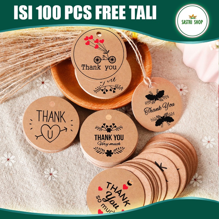 

[1 Pack isi 100 pcs FREE Tali] Hang Tag Thank You - Hang Tag Terima Kasih - Hang Tag Hampers Murah!!