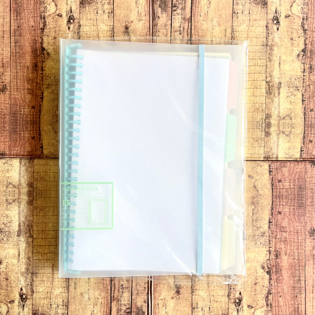 Map Binder Wengu A5 B5 Label Transparan Tali Ring Besi Pastel - Binder Note Plus Loose Leaf dan Divider - Binder File