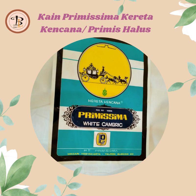 KUALITAS SUPER KAIN MORI PRIMISIMA CAP KERETA KENCANA UKURAN 1-2meter