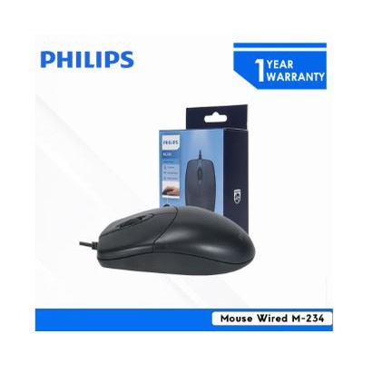 Mouse philips wired usb 2.0 optical 1000dpi 3d for office gaming pc cpu laptop m-234 m234 spk7234