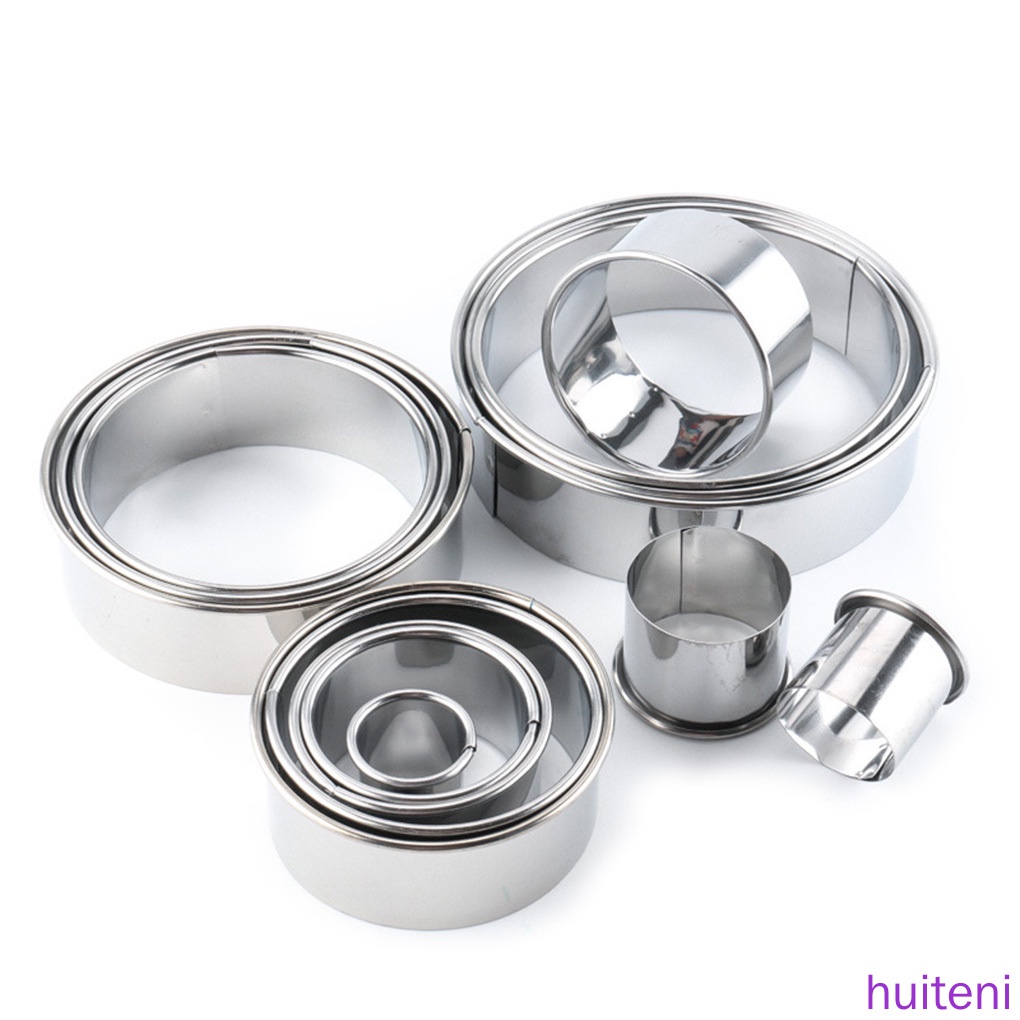 14pcs / Set Cetakan Kue Mousse Bentuk Bulat Kecil Bahan Stainless Steel 430 Untuk Alat Dapur