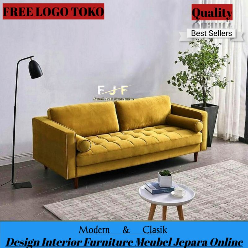 Sofa Bed Minimalis Kayu Jati Kursi Sofa Tamu Seat 2