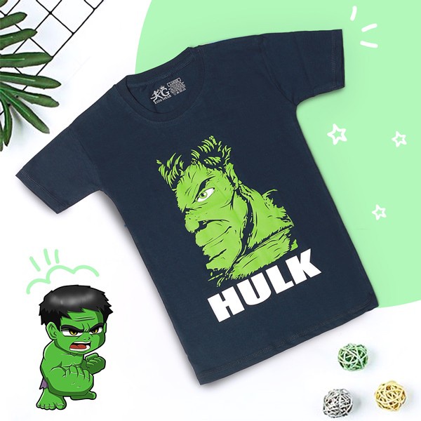 Kaos Anak Laki Karakter Superhero Cowok Hulk Ironman Spiderman Captain America Katun Combed