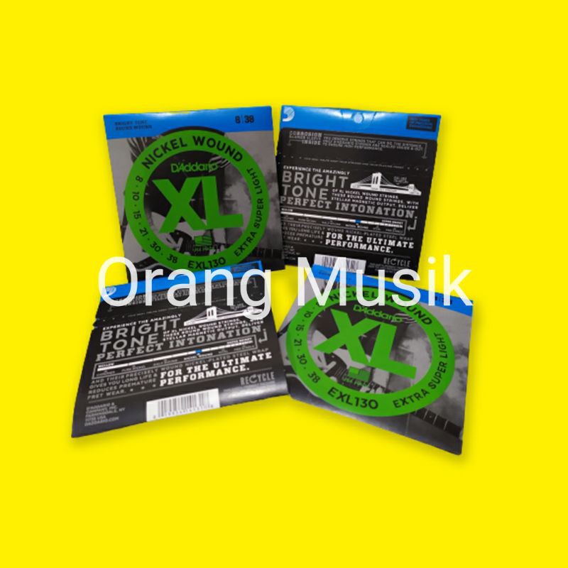 Senar Gitar Elektrik D'Addario EXL 130 Ukuran 0.08