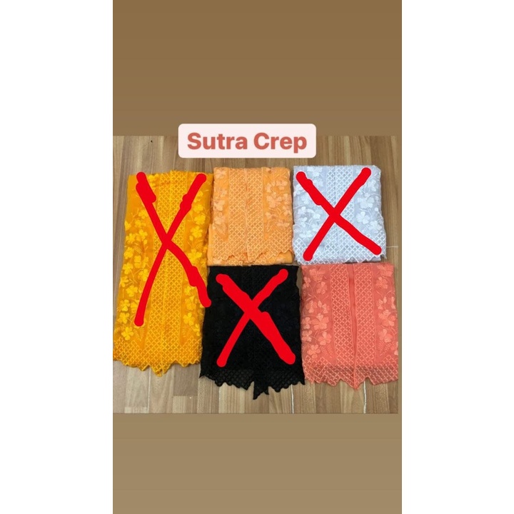 ABHA - Kain Kebaya Bordiran Sutra Crep / Kain Bordir Kebaya Wanita Bali / Bahan Kebaya Bordir Cleopa