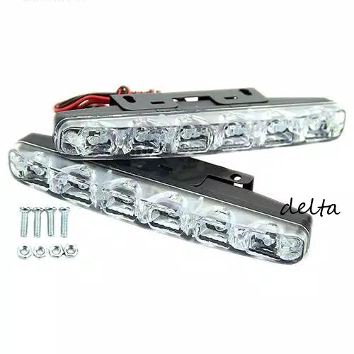 Lampu DRL 2pcs 6 SMD mobil universal anti air