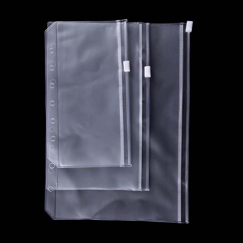 {LUCKID}A5/A6/A7 Transparent Zip Lock Envelope Binder Pocket Refill Organiser Stationery