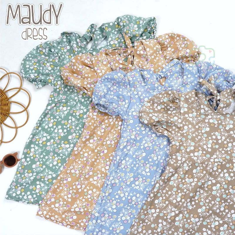 Maudy dress anak perempuan bahan shakila allsize 2-5th