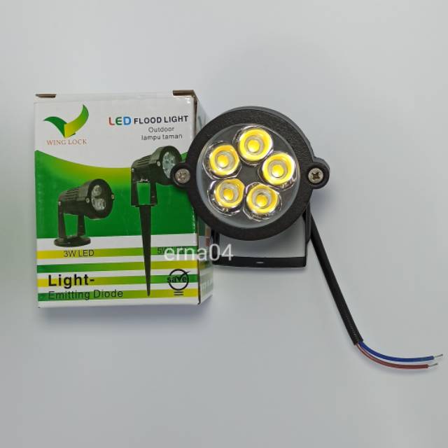 Lampu Taman Tancap LED / Sorot LED / Halaman 5 Watt 5 Mata Warna Kuning