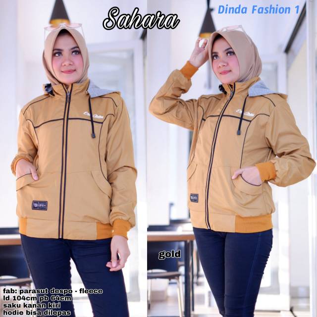 SAHARA JAKET WANITA KEKINIAN SAHARA HOODIE BISA DI LEPAS TEBAL ADEM HIGHT QUALITY