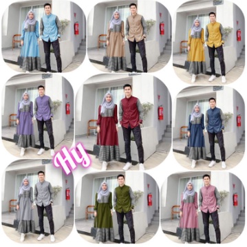 Set Damara Baju Couple Lebaran 2022 Kopel Pasangan Suami Istri Kondangan Bahan Katun Kombinasi Moscr