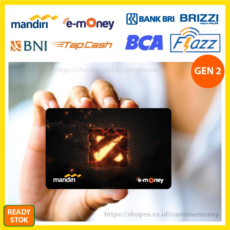 Emoney Logo Dota Game 10 Etoll E-Money Mandiri Flazz GEN 2 BNI Tapcash BRI Brizzi - 1 SISI
