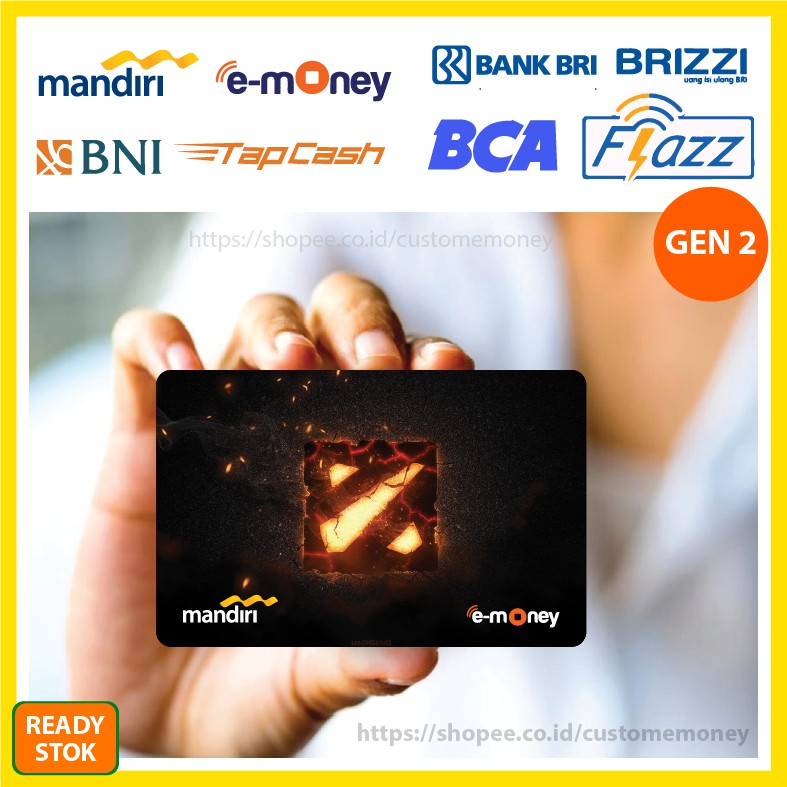 Emoney Logo Dota Game 10 Etoll E-Money Mandiri Flazz GEN 2 BNI Tapcash BRI Brizzi - 1 SISI