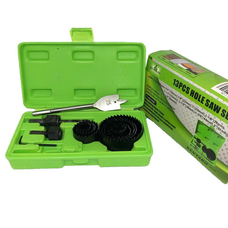 Hole Saw set Kentaro 13 pcs holesaw pelubang kayu triplek mata bor gergaji