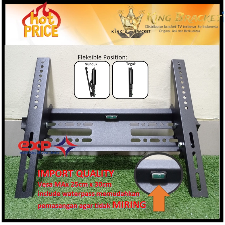 Bracket TV SAMSUNG 21&quot; s/d 40&quot; waterpass GARANSI 100% COCOK!!! IMPORT QUALITY