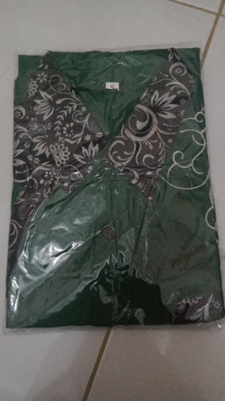 Kemeja Pria Murah Kombinasi Polos Motif Batik Prada Bordir Katun Halus Modern Batik Pekalongan