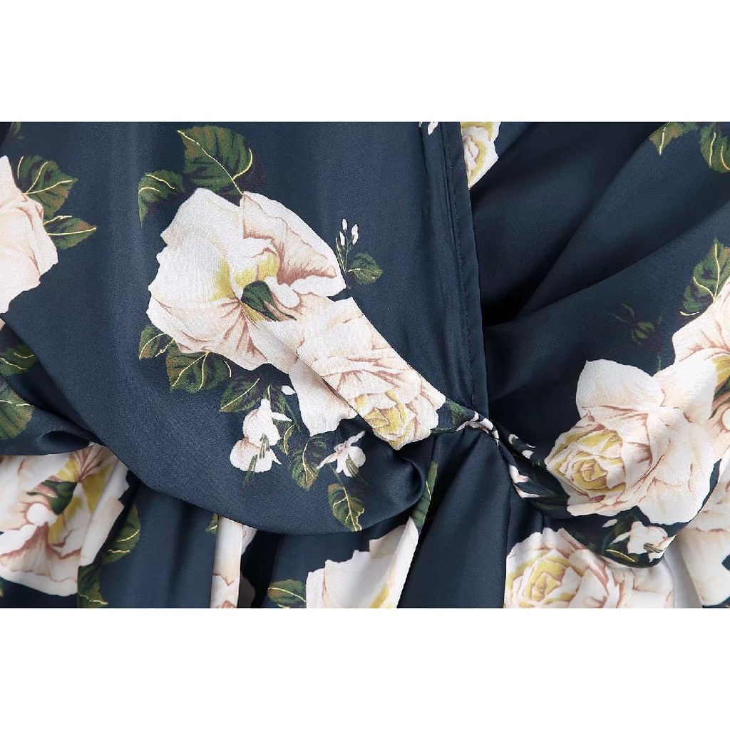 [baju wanita korea]  Summer Casual Mini Dress Bunga Wanita Korea Import Silk Tosca