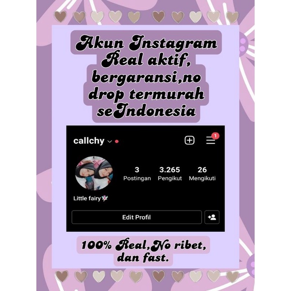 AKUN INSTAGRAM REAL AKTIF 100% NO BOT