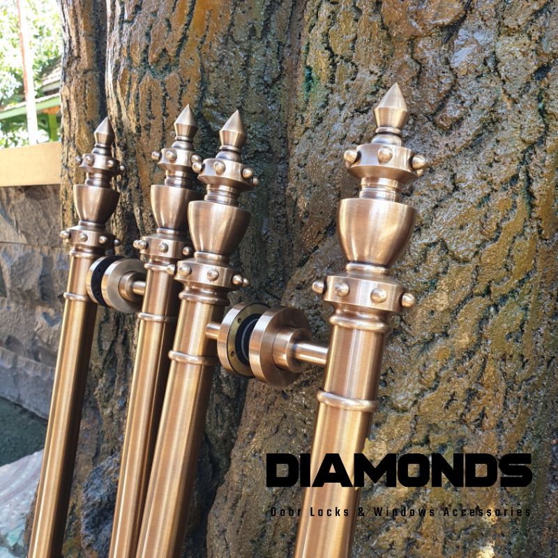 Handle Pintu Kuningan Motif Gottri  60cm