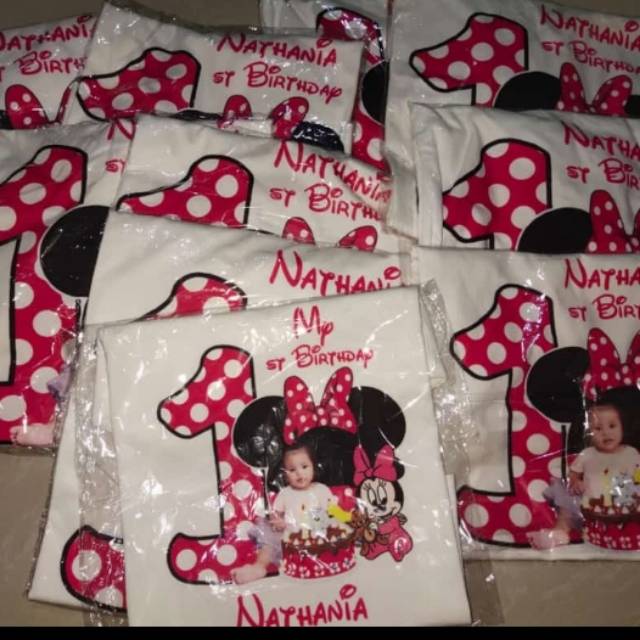Kaos mickey mouse ultah anak + foto couple keluarga / kaos foto ultah / kaos gambar foto anak / kaos
