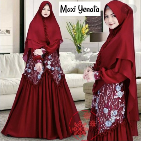 Gamis Lebaran 2021 Remaja Model Gamis Terbaru  Tren Masa kini Laris Manis Brukat Bordir Nagita